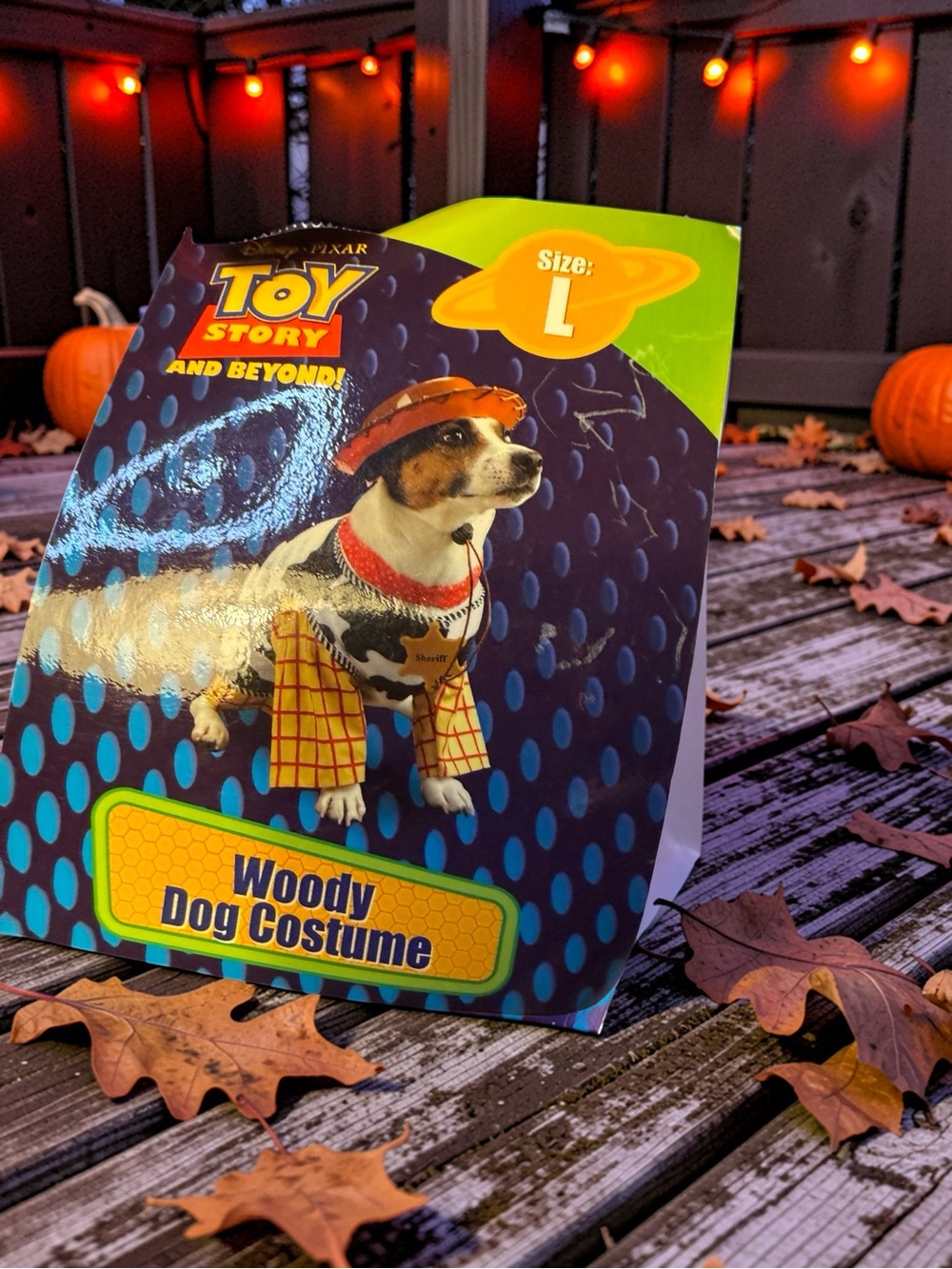 Disney Toy Story Woody Dog Costume in Yellow, Brown & Red - Size L